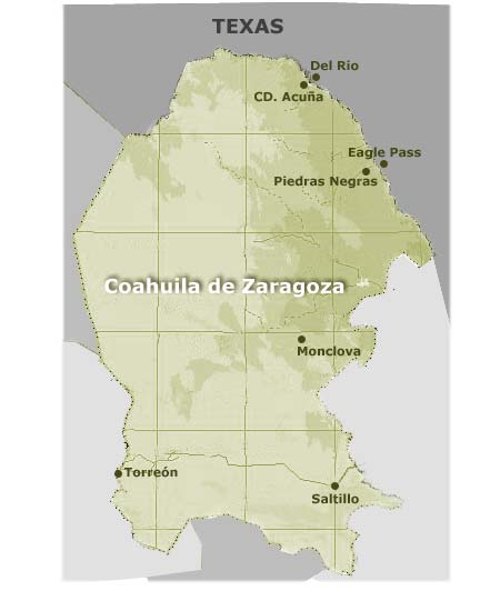 mapa torreon con respecto a coahuila